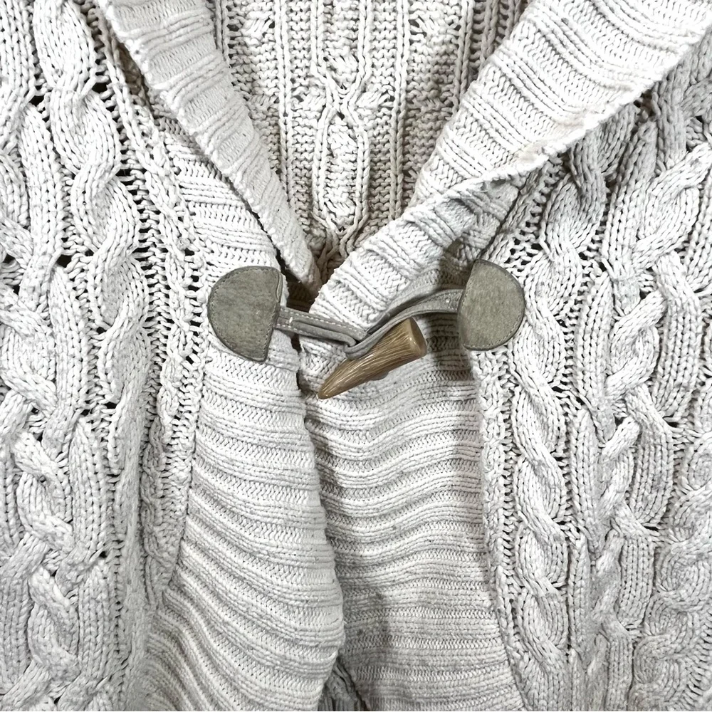 Ralph Lauren Unisex Cardigan Sweater Cotton Rabbit Hair Cable Knit Shawl Collar